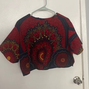 Grass Field Crop Top Dashiki
